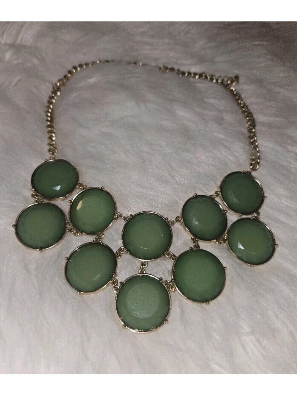 Modcloth Green Statement Bib Necklace 18 "